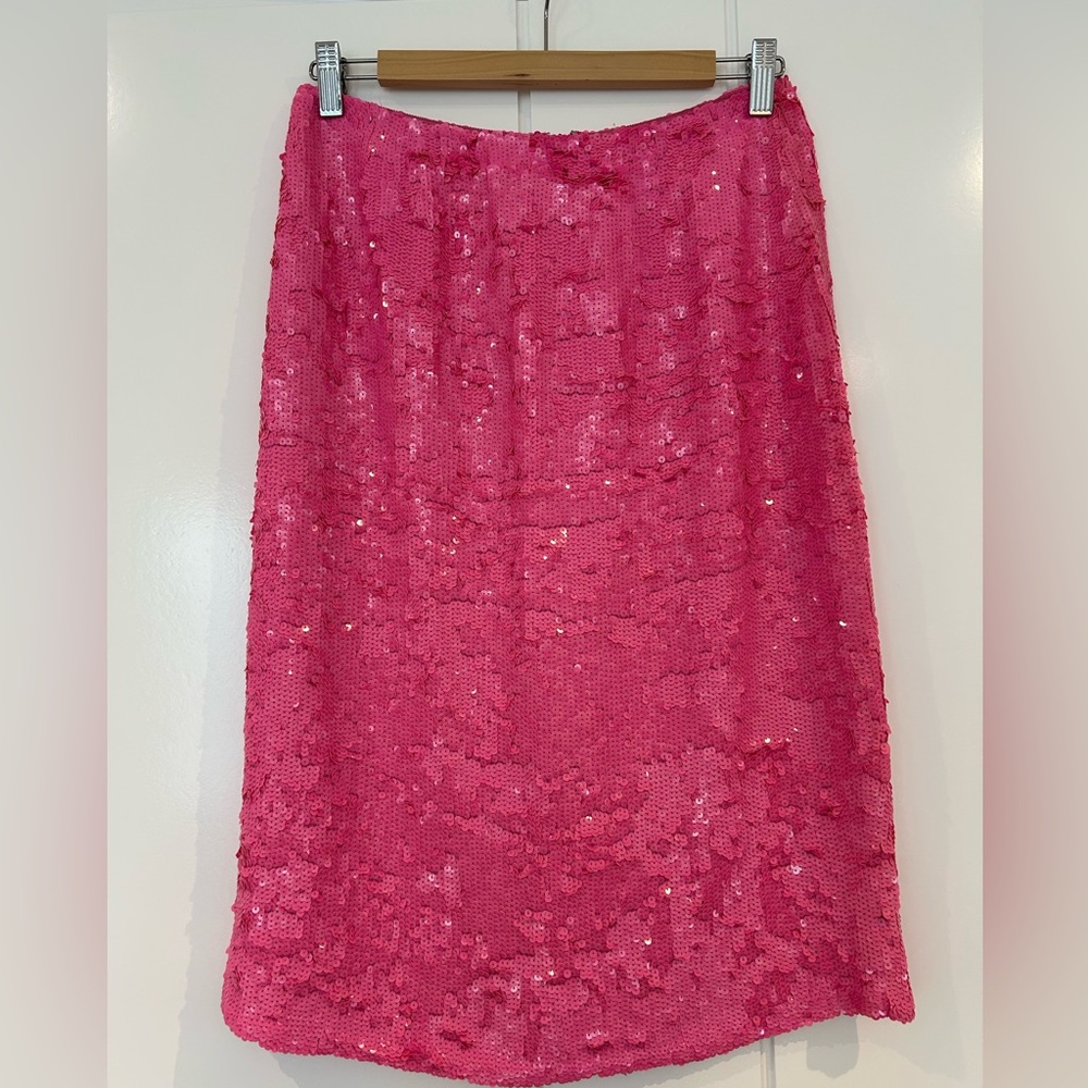 J Crew Collection Pink Sequin Skirt
